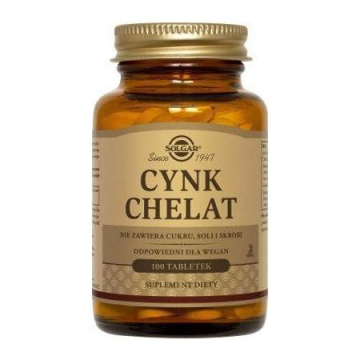 SOLGAR Cynk Chelat  100 tabletek