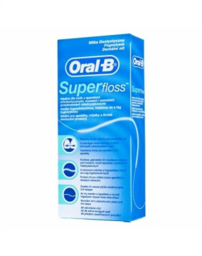 ORAL-B SUPERFLOSS Nić dentystyczna do czyszczenia aparatów ortodontycznych, mostów 50 odcinków