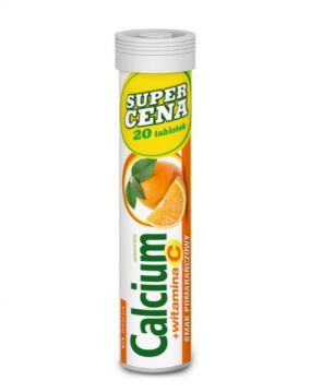 Calcium + witamina C (smak pomarańczowy) 20 tabletek