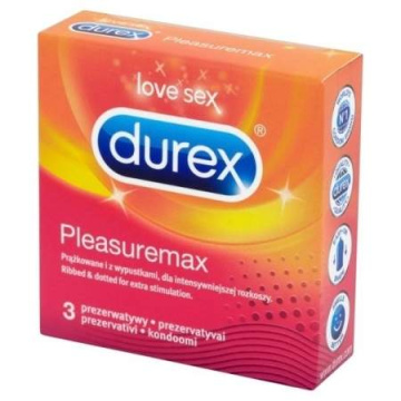 DUREX PLEASUREMAX Prezerwatywy prążkowane z wypustkami 3 szt.