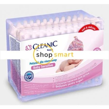 CLEANIC Kindii Patyczki higieniczne z ogranicznikiem dla dzieci (pudełko) 60 szt.