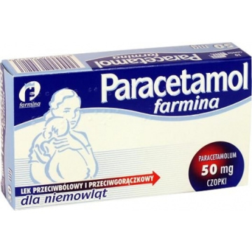 Paracetamol Farmina 50 mg czopki doodbytnicze 10 sztuk