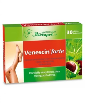Venescin forte 30 tabletek drażowanych