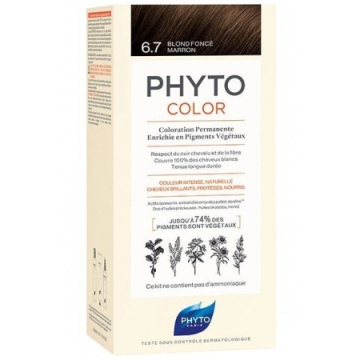 PHYTO Color Trwała koloryzacja włosów bez amoniaku 6.7 Ciemny czekoladowy blond, 100 ml