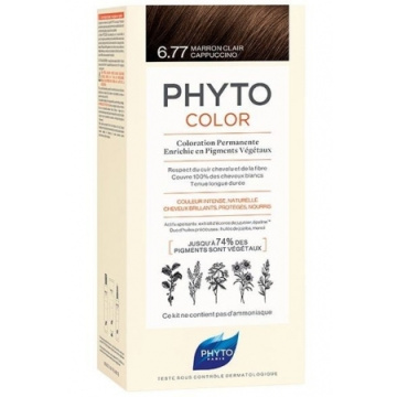 PHYTO Color Trwała koloryzacja włosów bez amoniaku 6.77 Jasne brązowe cappuccino, 100 ml