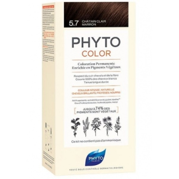 PHYTO Color Trwała koloryzacja włosów bez amoniaku 5.7 Jasny kasztanowy brąz, 100 ml