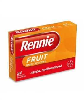 Rennie FRUIT (smak owocowy) , 24 tabletki