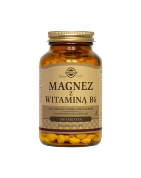 Solgar Magnez z Witaminą B6, 100 tabletek
