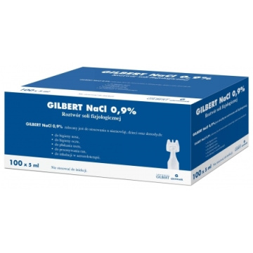 GILBERT sól fizjologiczna NaCl 0,9% 5 ml 100  ampułek