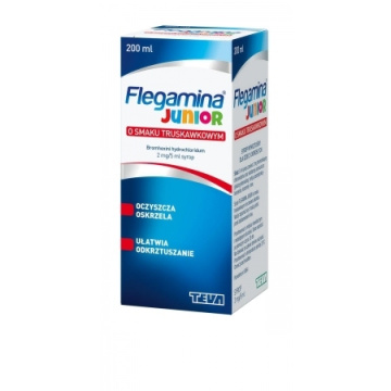 Flegamina Junior syrop truskawka 200 ml