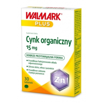 Cynk organiczny 15 mg, 30 tabletek