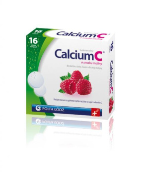 Calcium C o smaku malinowym 16 tabletek musujących