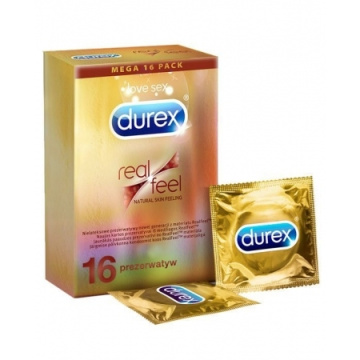 Durex prezerwatywy bez lateksu Real Feel 16 sztuk