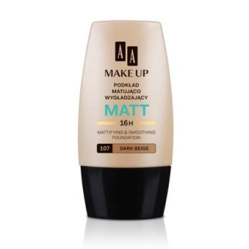 AA Make Up Matt Podkład matująco-wygładzający 107 Dark Beige  30ml