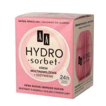 AA Hydro sorbet krem multinawilżenie + odżywienie do cery suchej i bardzo suchej 50 ml