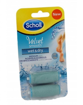 Scholl Velvet Smooth wet&dry drobnoziarniste głowice obrotowe, 2 sztuki