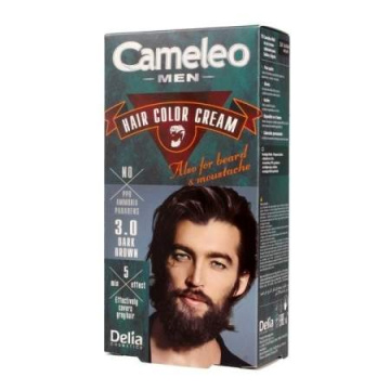 Delia Cosmetics Cameleo Men Krem koloryzujący do włosów,brody i wąsów nr 3.0 dark brown  1op.