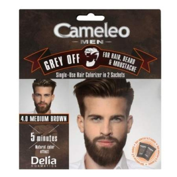Delia Cosmetics Cameleo Men Krem koloryzujący do włosów,brody i wąsów nr 4.0 medium brown  15mlx2