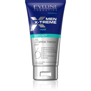 Eveline Men X-Treme 6w1 Żel matujący do mycia twarzy  150ml