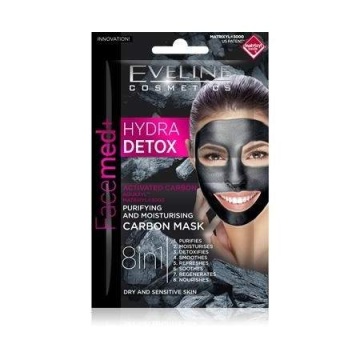 Eveline Facemed+ Hydra Detox Maska węglowa 8w1 oczyszczająco-nawilżająca  7ml