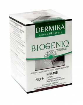 Dermika Biogeniq 50+ Krem redukujący zmarszczki odżywczy na dzień i noc do skóry suchej i normalnej