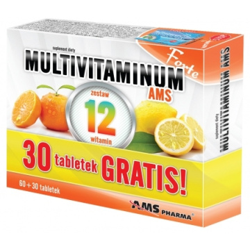Multivitaminum AMS Forte, 60 tabletek + 30 tabletek GRATIS