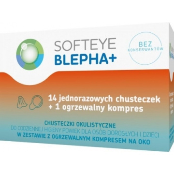 Softeye Blepha Plus 14 chusteczek do higieny powiek + kompres