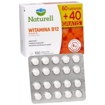 Naturell Witamina B12  100 tabletek do żucia i rozgryzania