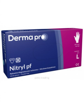 Rękawice Derma Pro nitrylowe bezpudrowe L, 100 sztuk