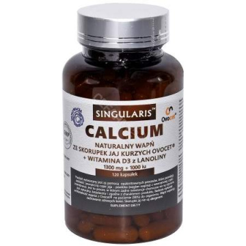 Singularis Calcium naturalny wapń ze skorupek jaj kurzych + witamina D3 z lanoliny 120 kapsułek