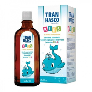 Tran Hasco Kids o smaku cytrynowym 230 g
