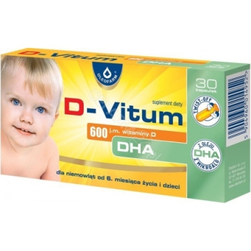 D-Vitum witamina D dla niemowląt 600 j.m. DHA  30 kapsułęk