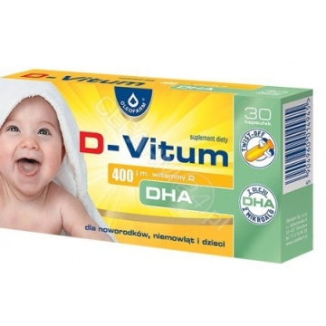 D-Vitum witamina D dla niemowląt 400 j.m. DHA 30 kapsułek