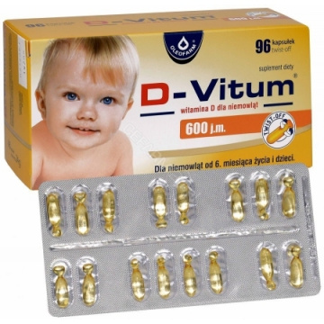 D-Vitum witamina D dla niemowląt 600 j.m. 96 kapsułek
