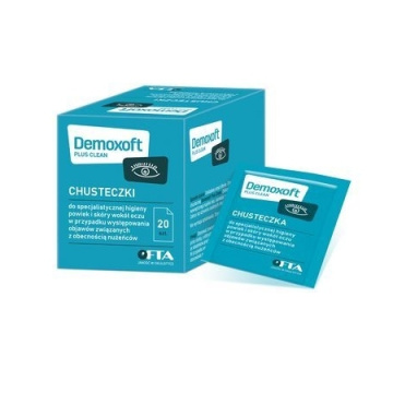 Demoxoft Plus Clean Chusteczki do powiek 20 sztuk
