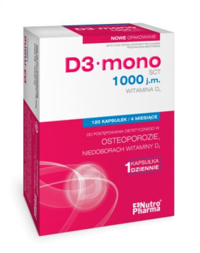 D3 mono 1000 j.m.(witamina d3), 120 kapsułek