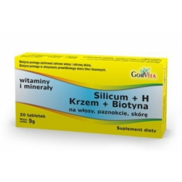 SILICUM + H (Krzem + Biotyna) 30 tabletek GORVITA