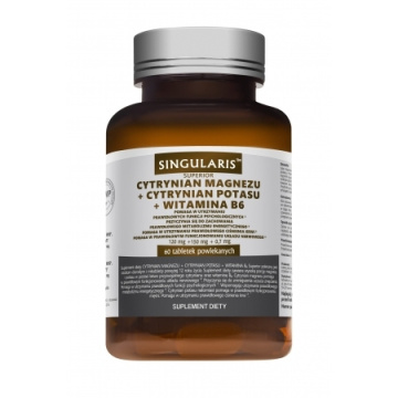 SINGULARIS Cytrynian Magnezu + Cytrynian Potasu + Witamina B6 60 tabletek powlekanych