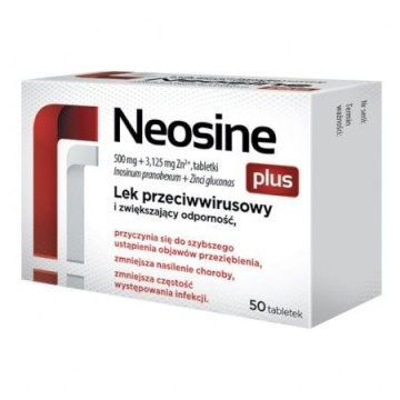 Neosine Plus 500 mg + 3,125 mg 50 tabletek