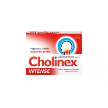 Cholinex Intense 20 tabletek o smaku miodowo-cytrynowym