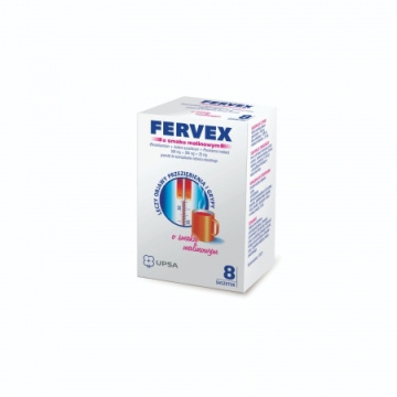 Fervex (smak malinowy) 8 saszetek z proszkiem do sporządzenia roztworu