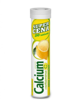 Calcium + witamina C (smak cytrynowy), 20 tabletek