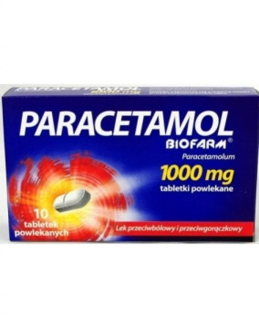 Paracetamol 1000 mg, 10 tabletek
