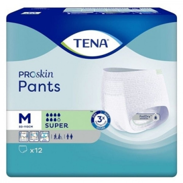 TENA Proskin Pants Super majtki chłonne M, 12 sztuk