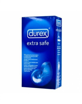 DUREX EXTRA SAFE Prezerwatywy grubsze, nawilżane 12 szt.