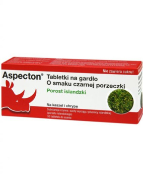 Aspecton tabletki na gardło (smak czarnej porzeczki), 30 tabletek