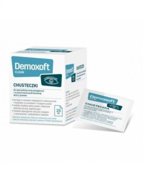 Demoxoft Clean Chusteczki do specjalistycznego oczyszczania wrażliwych  powiek 20 sztuk