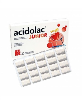 Acidolac Junior misio-tabletki o smaku truskawkowym 20 szt.