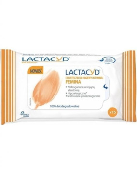 Lactacyd Femina Chusteczki do higieny intymnej 15 szt.