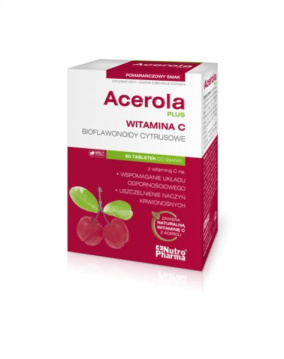 Acerola Plus (smak pomarańczowy) 60 tabletek do ssania